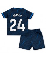 Chelsea Reece James #24 Venkovní dres pro děti 2023-24 Krátký Rukáv (+ trenýrky)